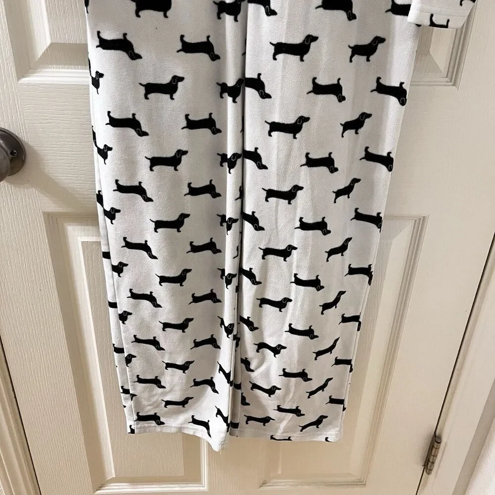 Tucker + Tate Dachshund Dog Fleece One Piece Hooded Pajamas Girls Size M 8-10